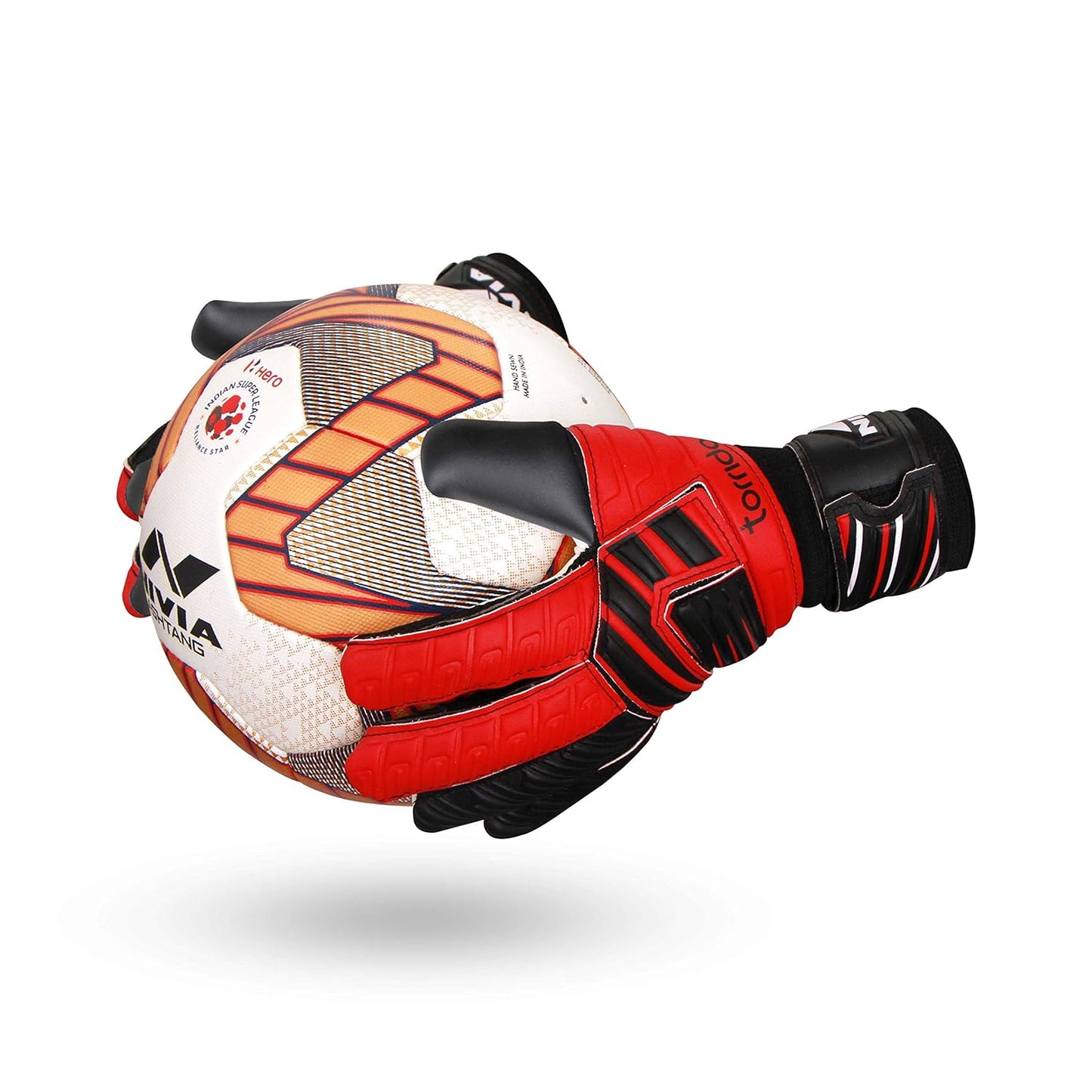 NIVIA Raptor Torrido Goalkeeping Gloves (Black, Red)