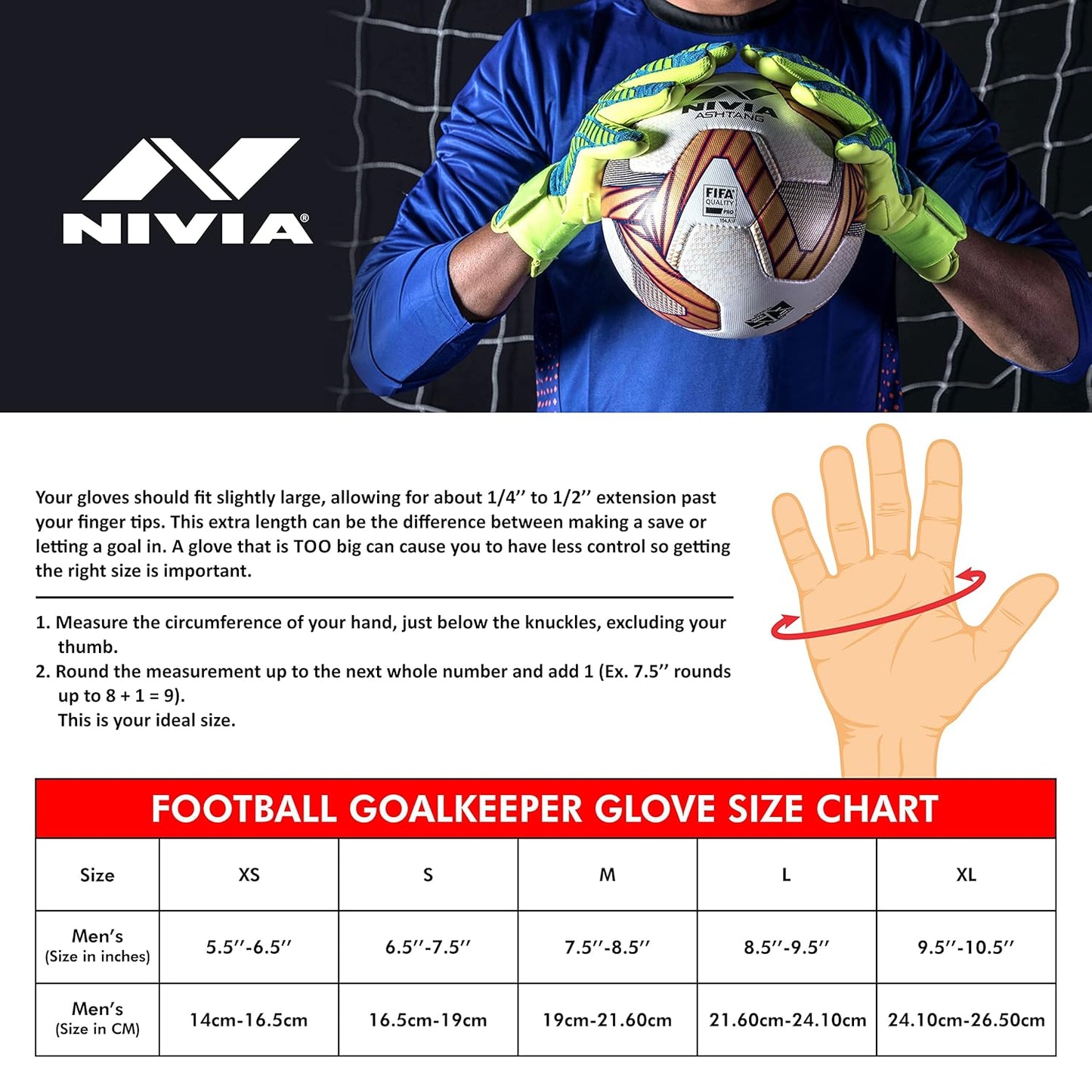 NIVIA Raptor Torrido Goalkeeping Gloves (Black, Red)