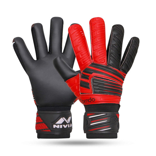 NIVIA Raptor Torrido Goalkeeping Gloves  (Black, Red)