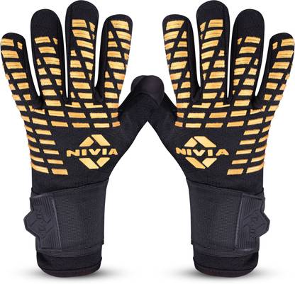 NIVIA ASHTANG Goalkeeping Gloves  (Black, Gold)